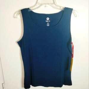Ruby Rd. (Size L) Navy Blue 100% Cotton Casual Tank (NWT)